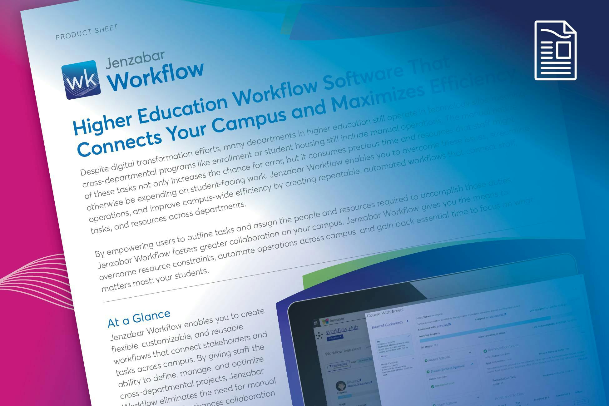Product Sheet: Jenzabar Workflow