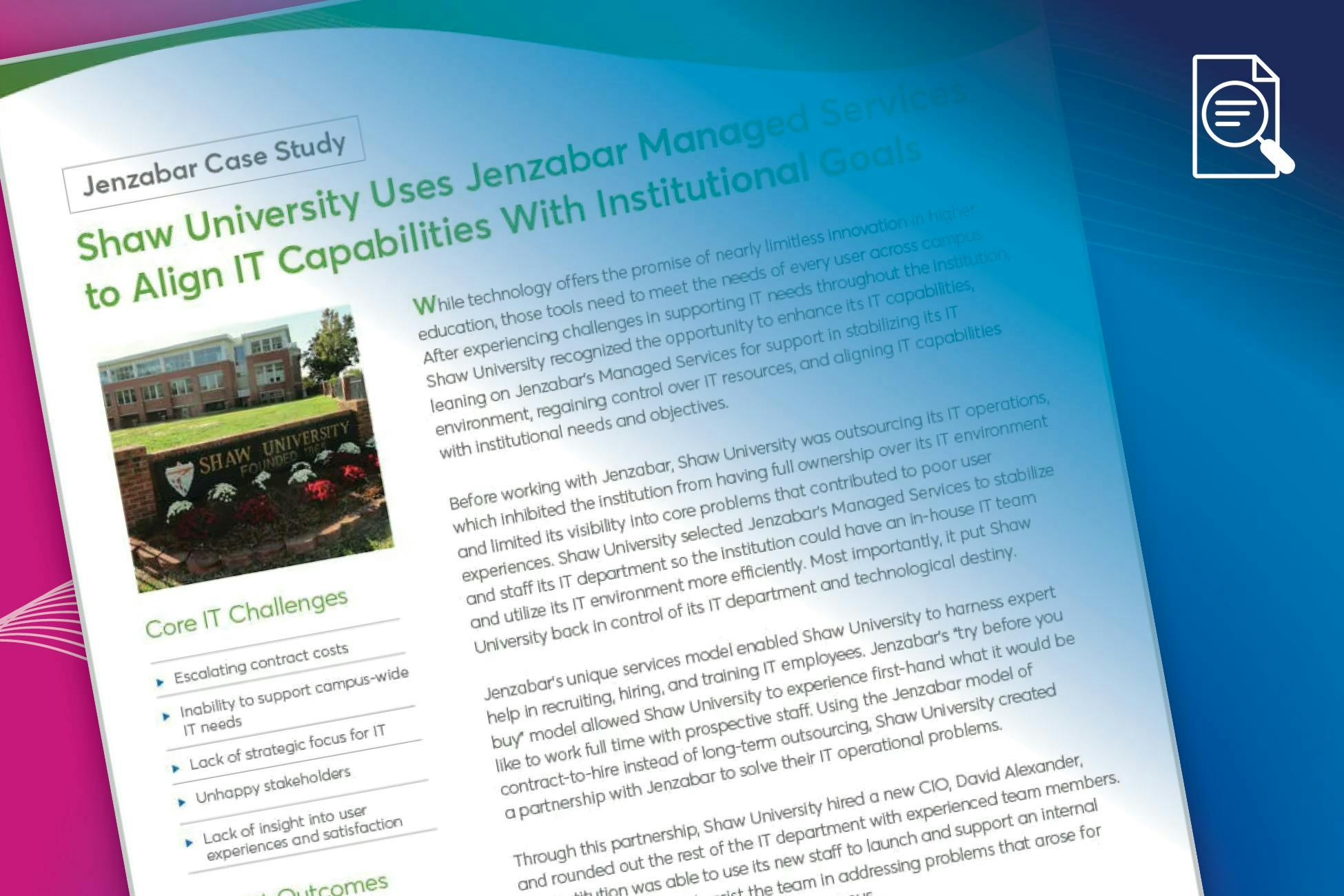 Case Study: Shaw University Uses Jenzabar Managed Services to Align IT Capabilities With Institutional Goals