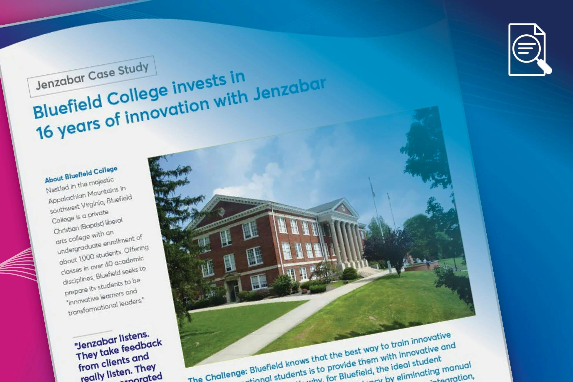 Case Study: Bluefield University Invests in 16 Years of Innovation With Jenzabar